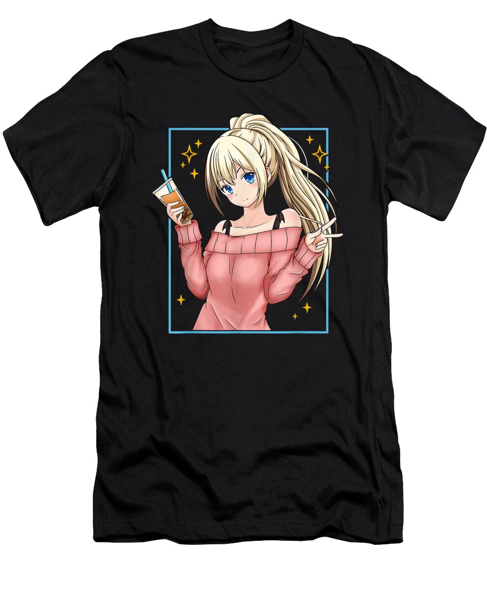 Experience Bubble Tea Anime Girl Kawaii Japanese Gift for Fan Ezone Prints T-Shirt