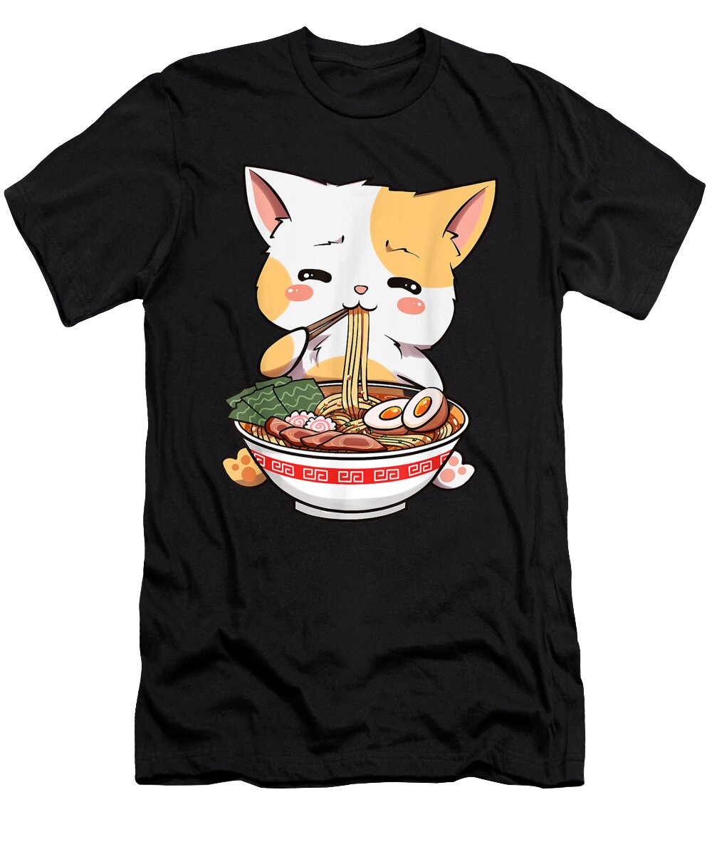 Experience Kawaii Neko Ramen Cute Ramen Cat Japanese Noodle Funny Anime Classic Fan Ezone Prints T-Shirt
