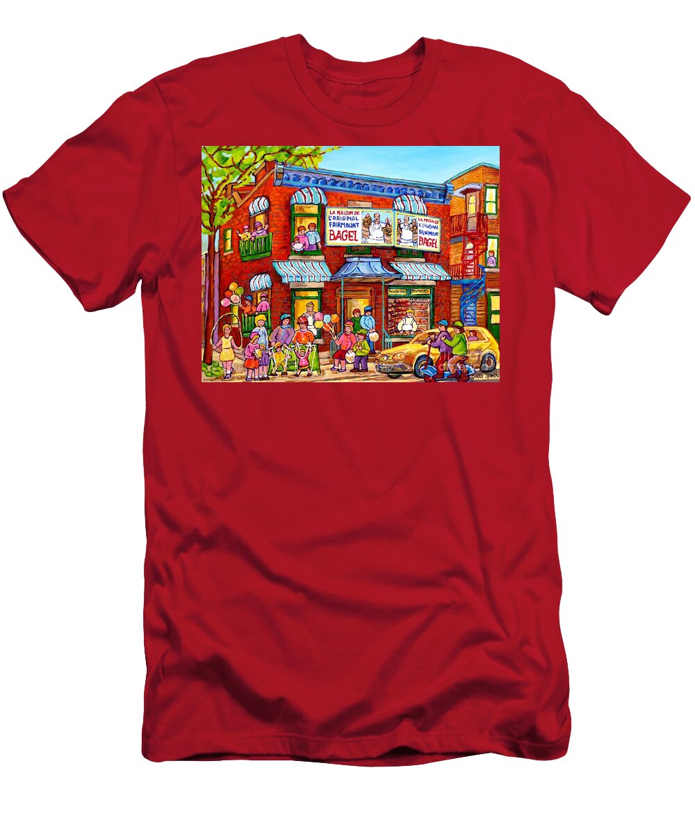 Fairmount Bagel Street Party Puppet Show Skipping Rope Scooters Baloons Montreal Art Carole Spandau Carole Spandau T-Shirt