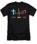 Faith Hope Love Christian Heartbeat Noirty Designs T-Shirt