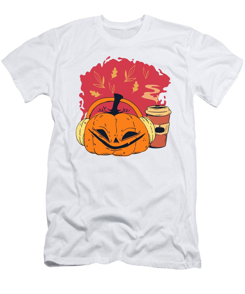 Fall Coffee Music Lover Pumpkin Latte Drink Toms Store T-Shirt