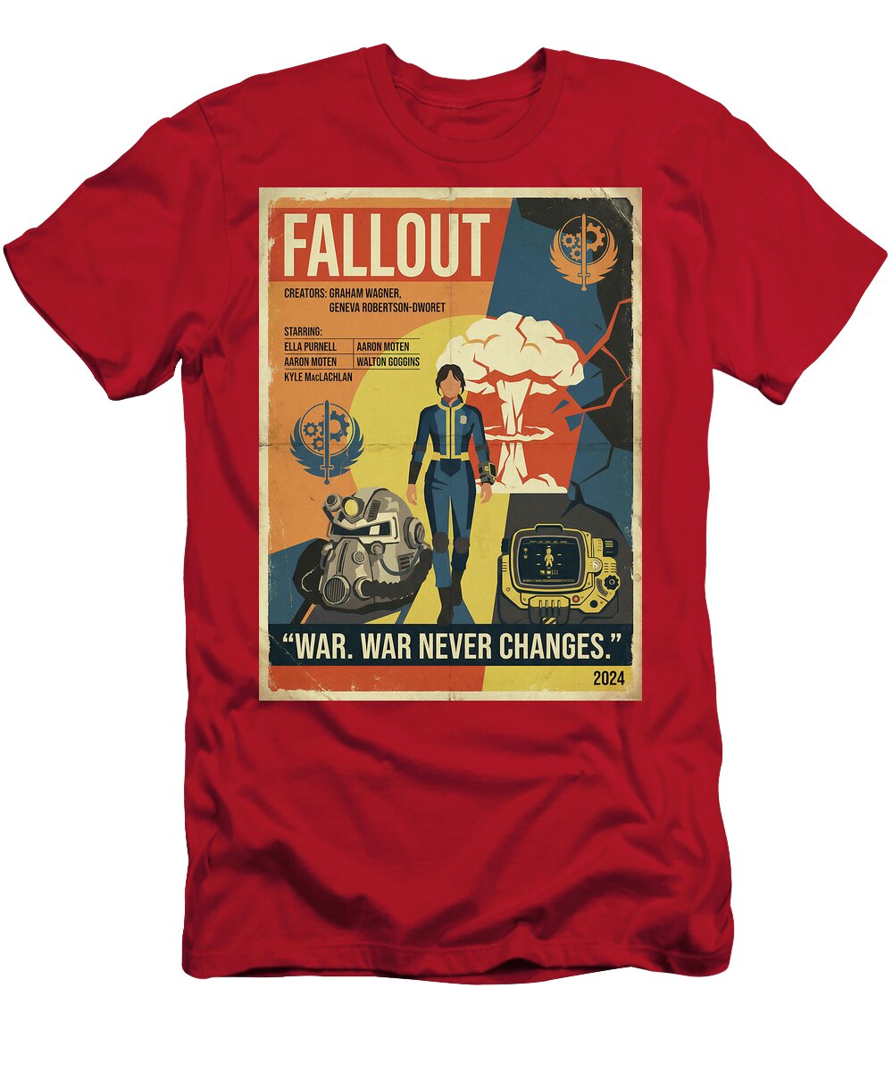 Fallout 2024 Minimal Movie Poster Retro Film Poster Vintage Sampadart Gallery T-Shirt