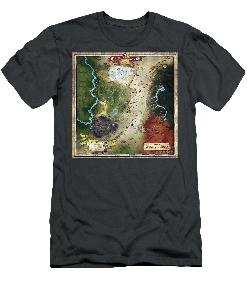 Fallout 76 Map Detailed Hannah Clark T-Shirt