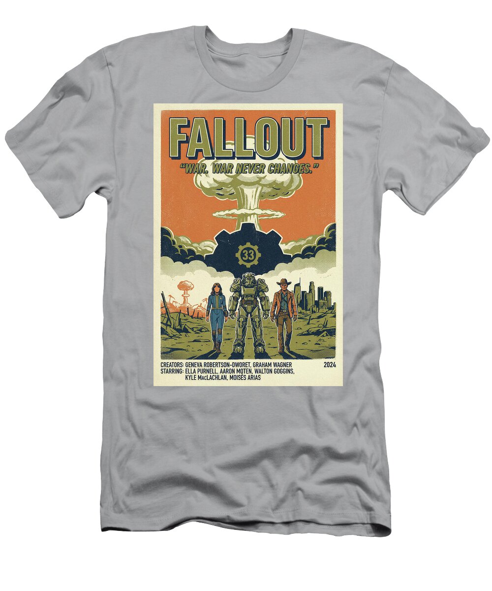 Fallout Minimal Movie Poster Retro Film Poster Vintage 2024 Sampadart Gallery T-Shirt