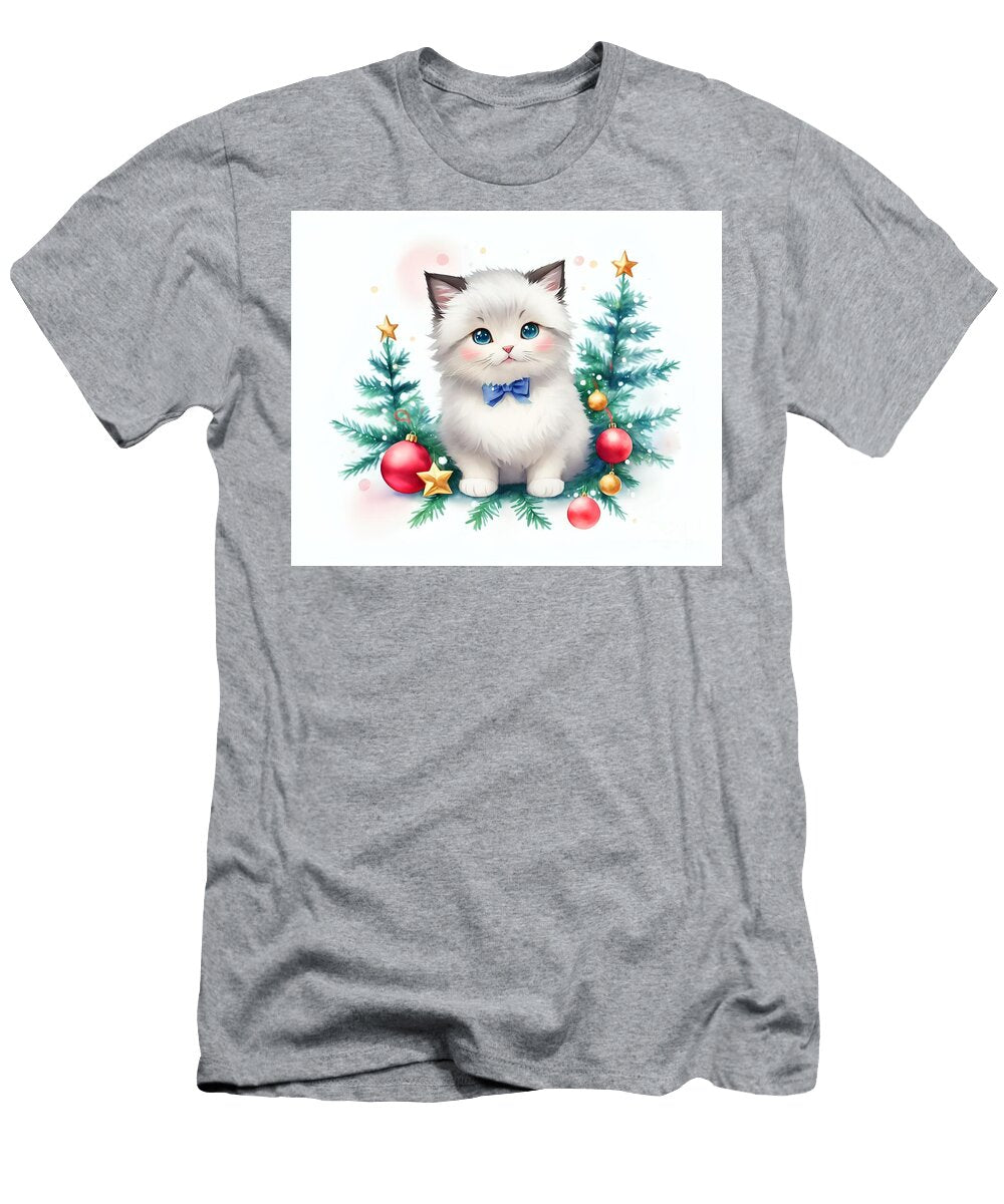 Festive Kitten with Ornaments Stefano Senise T-Shirt