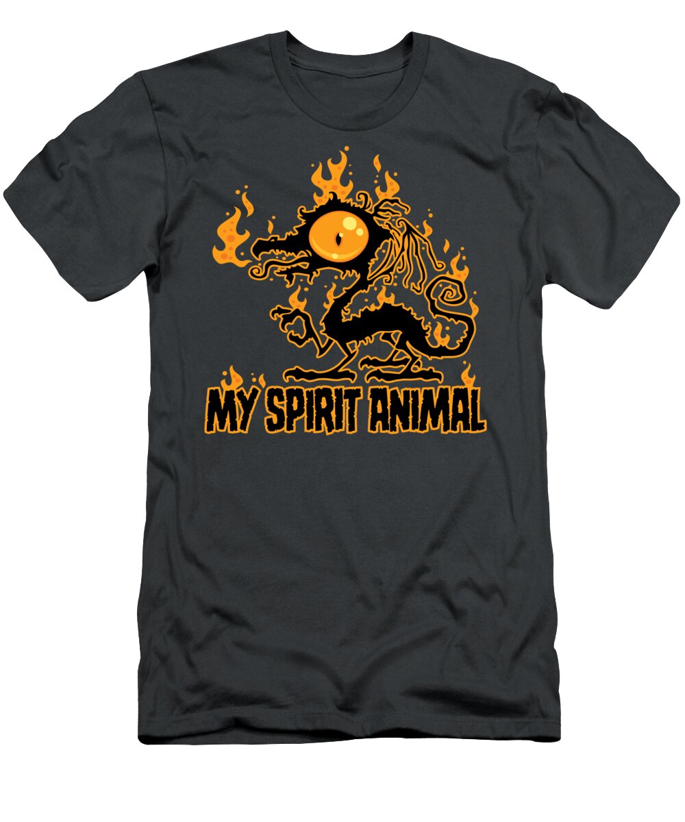 Fiery Crispy Dragon Spirit Animal John Schwegel T-Shirt