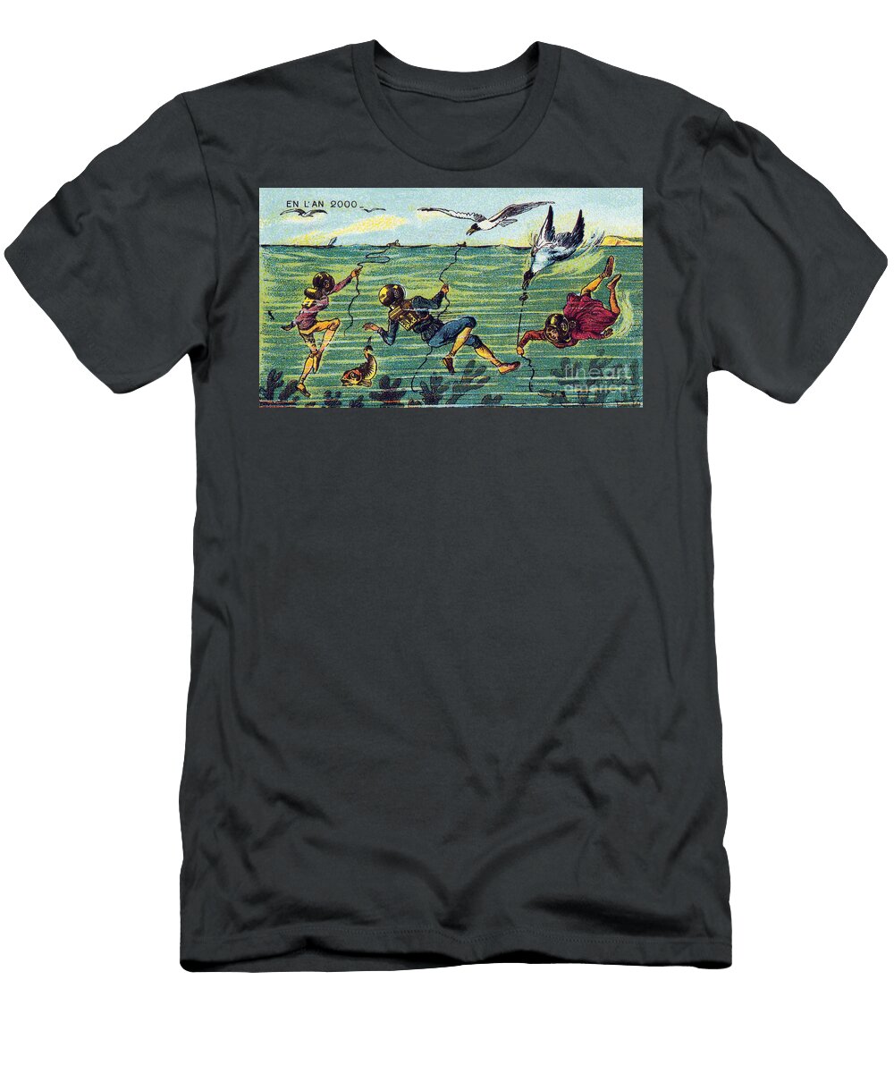 Fishing for Seagulls 1900s French Science Source T-Shirt