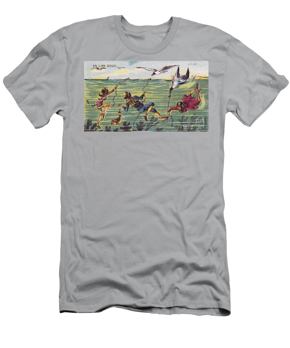 Fishing for Seagulls L2 Historic Illustrations T-Shirt