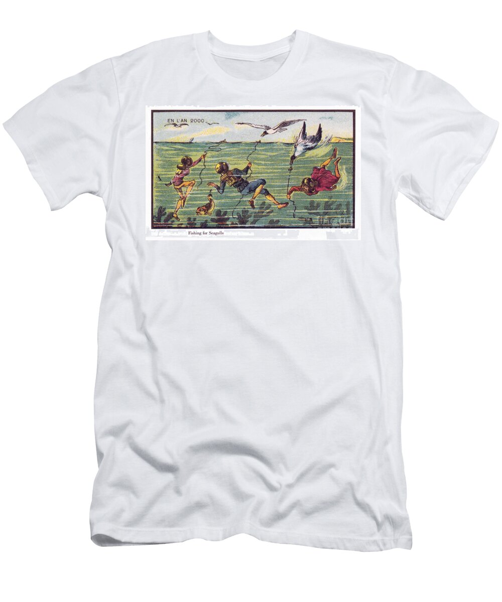 Fishing for Seagulls L3 Historic Illustrations T-Shirt