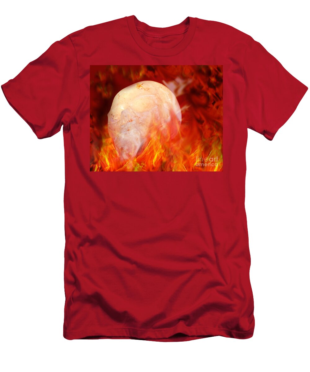Flaming Crystal Skull Terri Waters T-Shirt