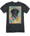 Flat Coated Retriever Dog Enjoying a Bubbly Bath Adrien Efren T-Shirt