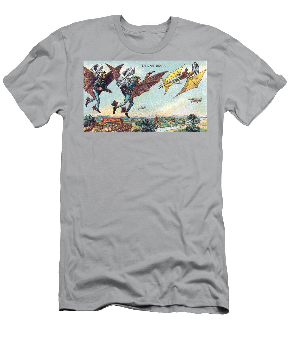 Flying Policemen 1900s French Postcard Science Source T-Shirt