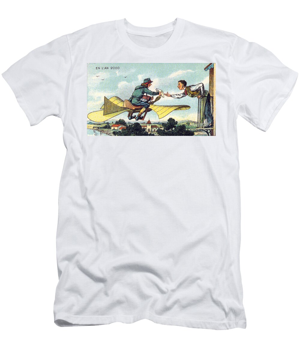 Flying Postman 1900s French Postcard Science Source T-Shirt