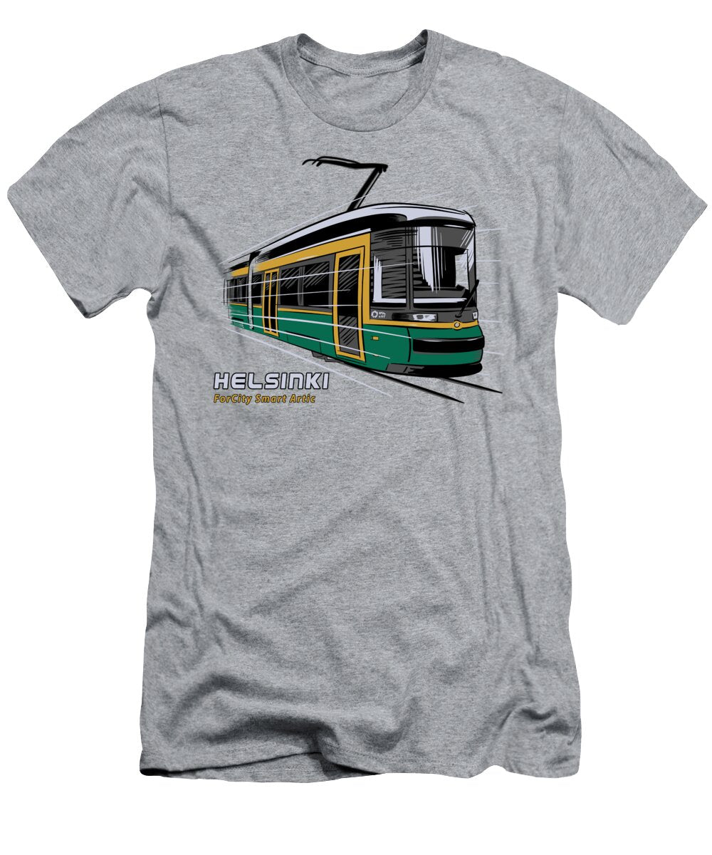 Forcity Smart Artic Helsinki Tram Green Yellow City Train Products Moode Voutilainen T-Shirt