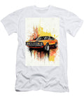 Ford Maverick Car Vibrant Orange Classic Car Art Jennifer Moore T-Shirt