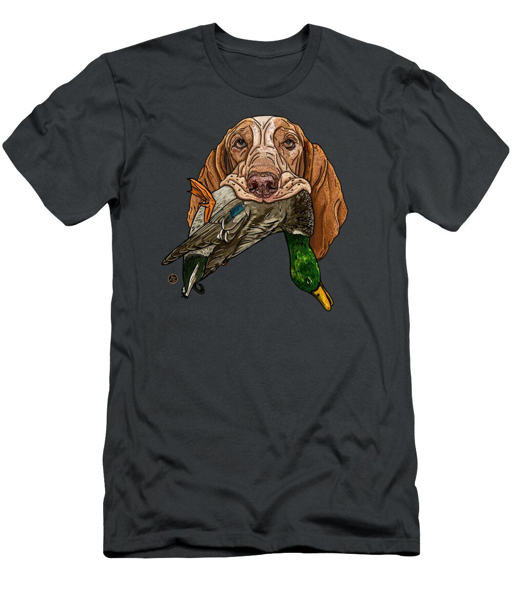 Fowl Mouth Bracco Italiano with Mallard David Burgess T-Shirt