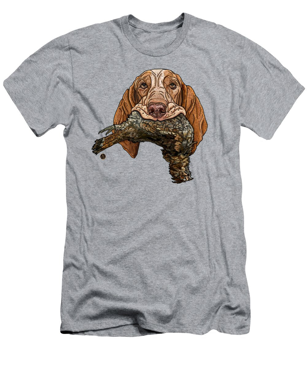 Fowl Mouth Bracco Italiano with Ruffed Grouse David Burgess T-Shirt
