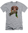Fowl Mouth Chocolate Labrador Retriever with Mallard David Burgess T-Shirt
