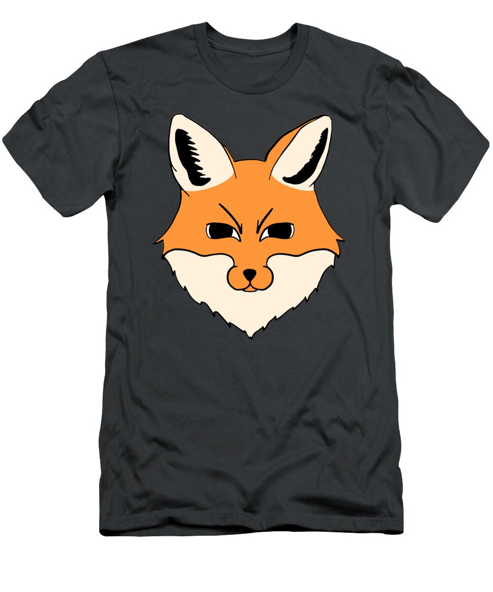 Fox Head Animal Illustration Caricature Funny Gift Ideas T-Shirt