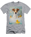 Fox Terrier Dog Enjoying a Bubbly Bath Adrien Efren T-Shirt