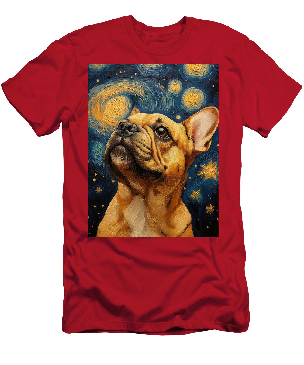 French Bulldog Gazing At Starry Night Sky Maverick Junk T-Shirt