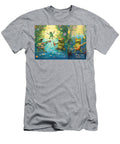 Frogs and Other Pond Animals Concert on the Lake Frog Playing Guitar and Singing Song Collection of Swamp Animals and Nature Background Fantasy Illustration for Children in Watercolor Style N Akkash T-Shirt