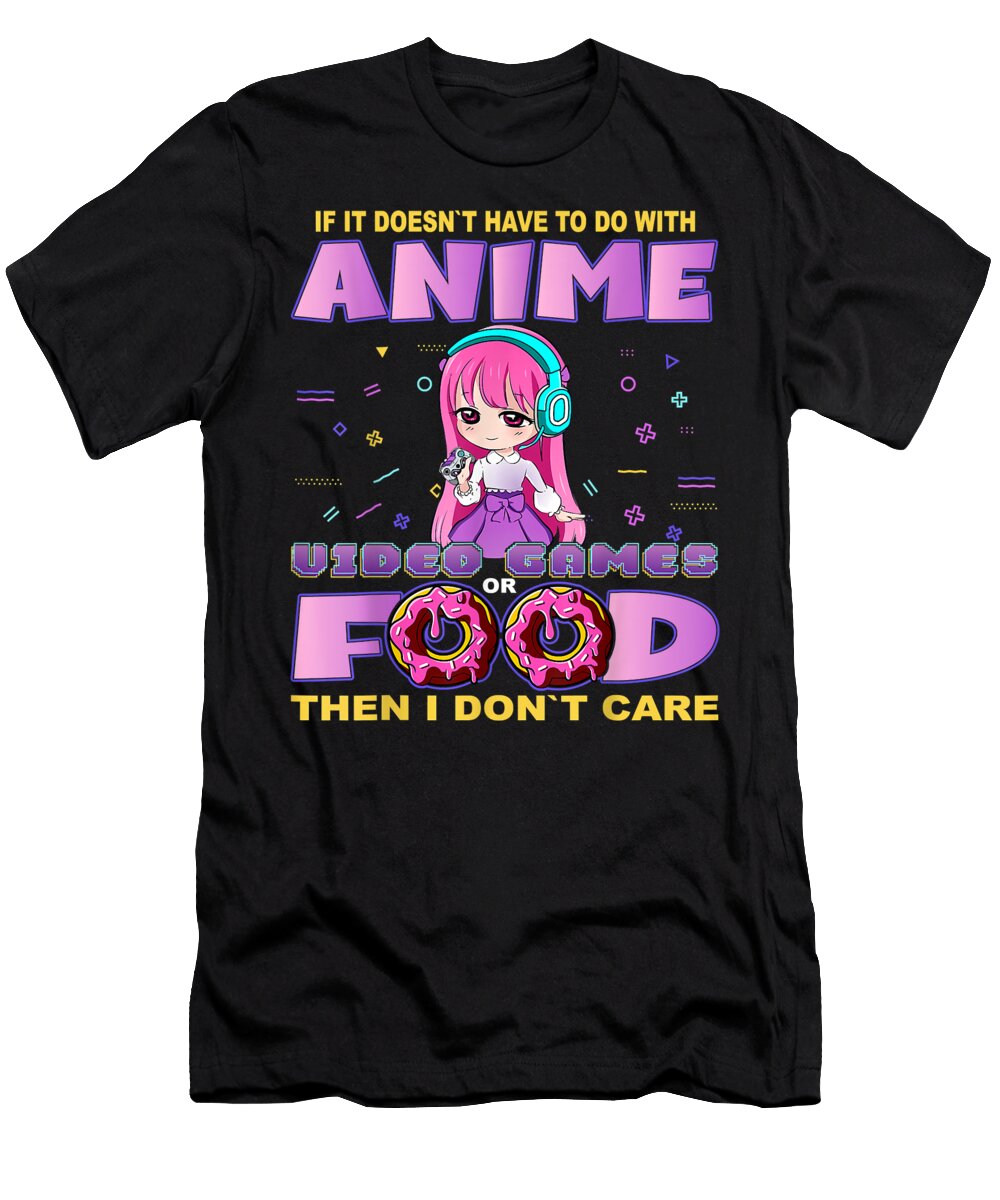 Funny Anime and Video Games Food Chibi Gaming Donut Dnt Prints T-Shirt