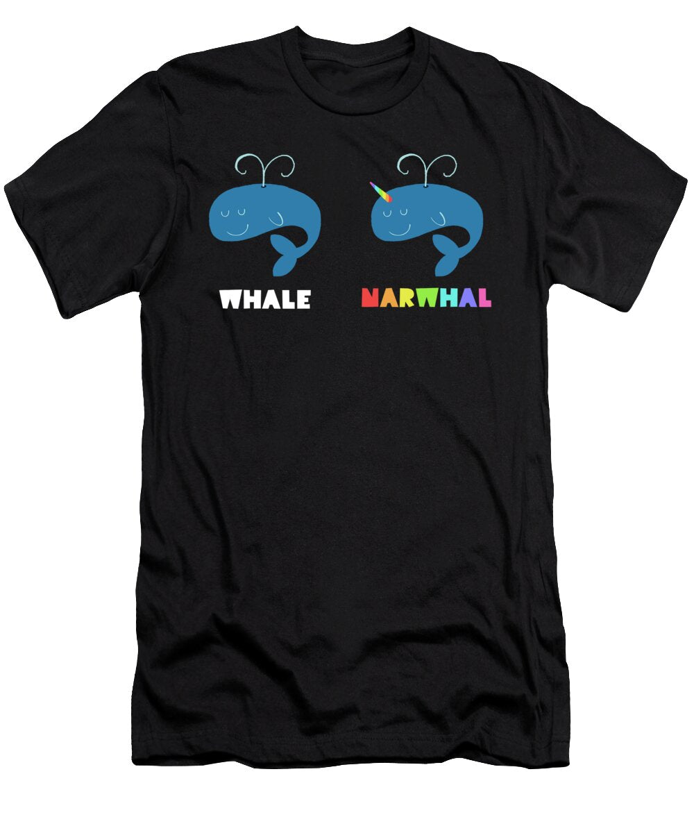 Funny Chibi Kawaii Whale Narwhal Colorful Cute Noirty Designs T-Shirt
