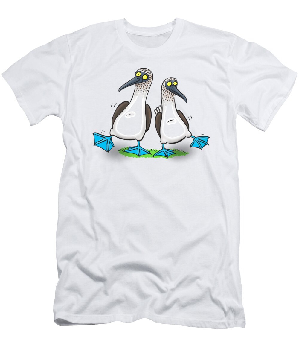 Funny Dancing Blue Footed Boobies Cartoon Mark Spivey T-Shirt