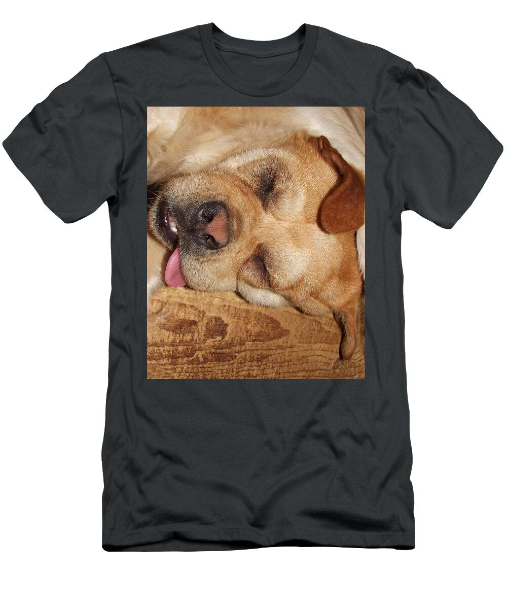 Funny Dog in a Dead Sleep with Tongue Out Shelli Fitzpatrick T-Shirt