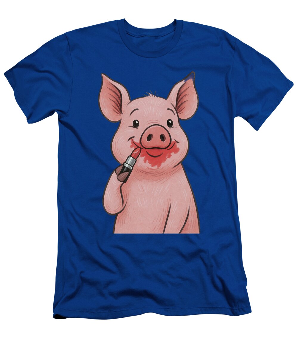 Funny Pig Wall Art By Bob Orsillo Lipstick on a Pig Cartoon Poster for Collectors Bob Orsillo T-Shirt