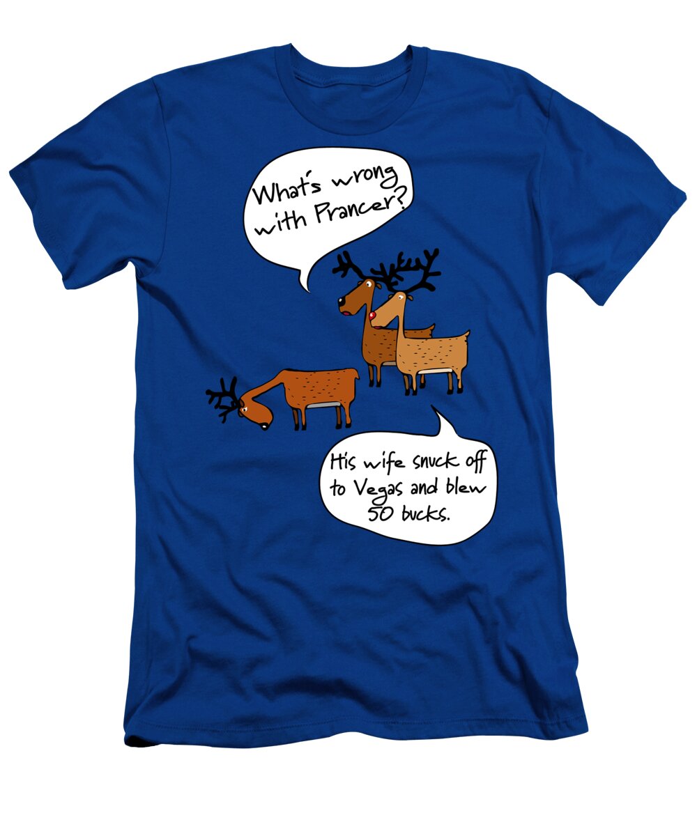 Funny Reindeer Vegas Christmas Dad Joke Blew 50 Bucks Stink Pad T-Shirt