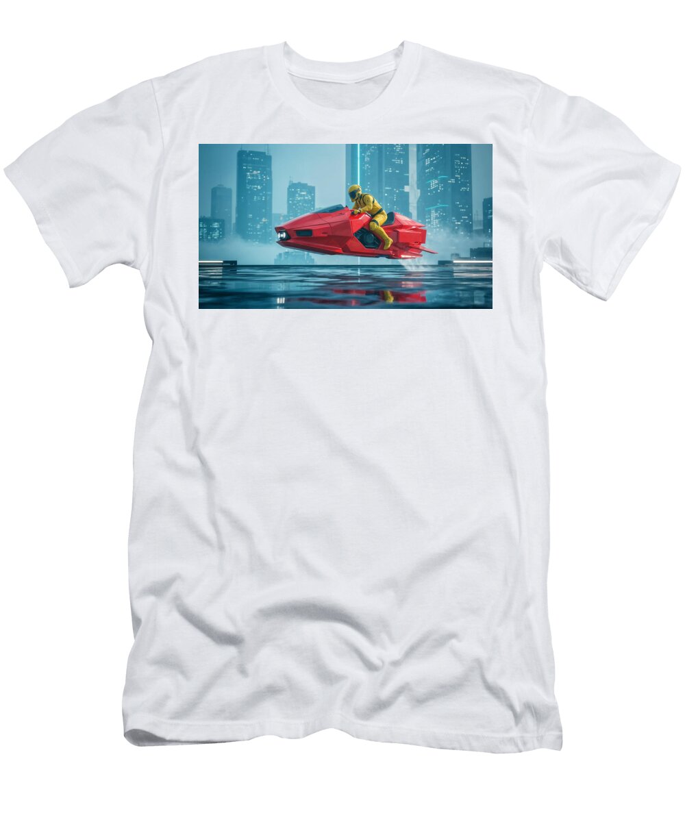 Futuristic Motorbike in Urban Landscape the Luxury Art Collection T-Shirt