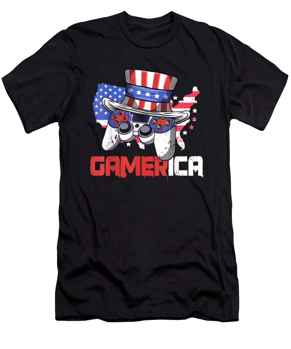 Gamer 4th of July Controller USA Flag Tinh Tran Le Thanh T-Shirt