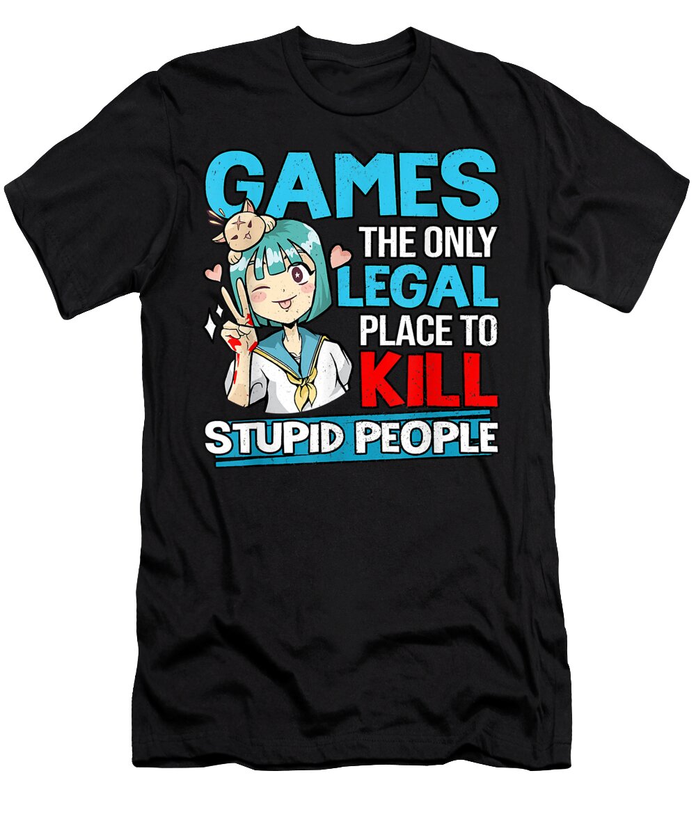 Gamer Animale Quote Video Game Streamer Fps Dnt Prints T-Shirt