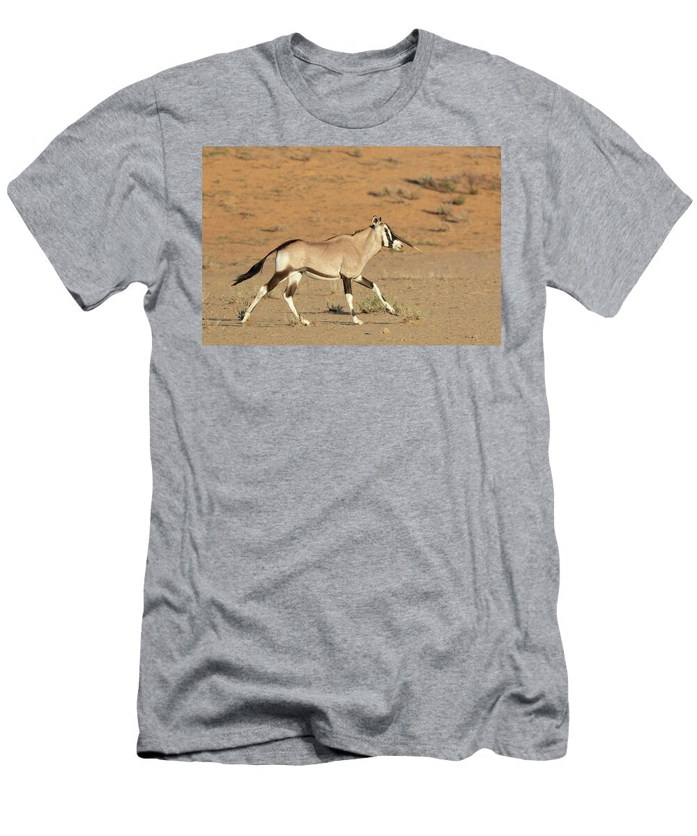 Gemsbok with a Deformed Horn Running Over Dry Ground Ann Steve Toon Natureplcom T-Shirt