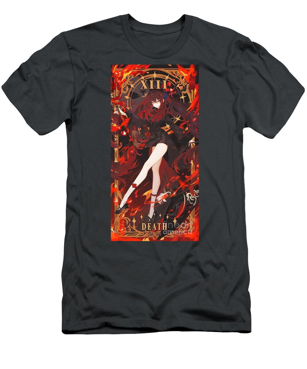 Genshin Impact Hu Tao Portrait Name Card Graham Arthur T-Shirt