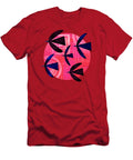 Geometric Birds on Pink Background Andrew Hitchen T-Shirt