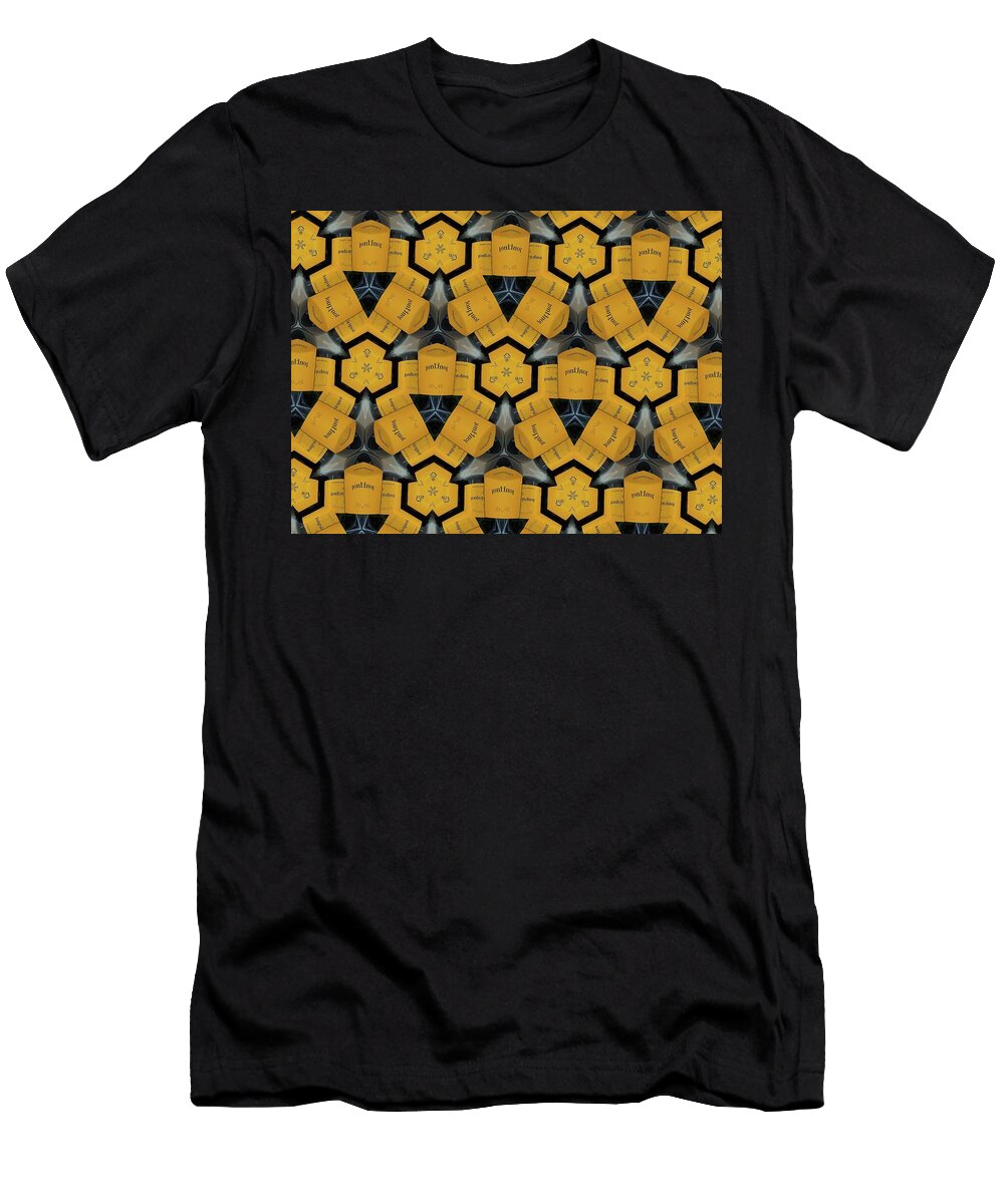 Geometric Pattern Champagne French Bubbly Dennis Baswell T-Shirt