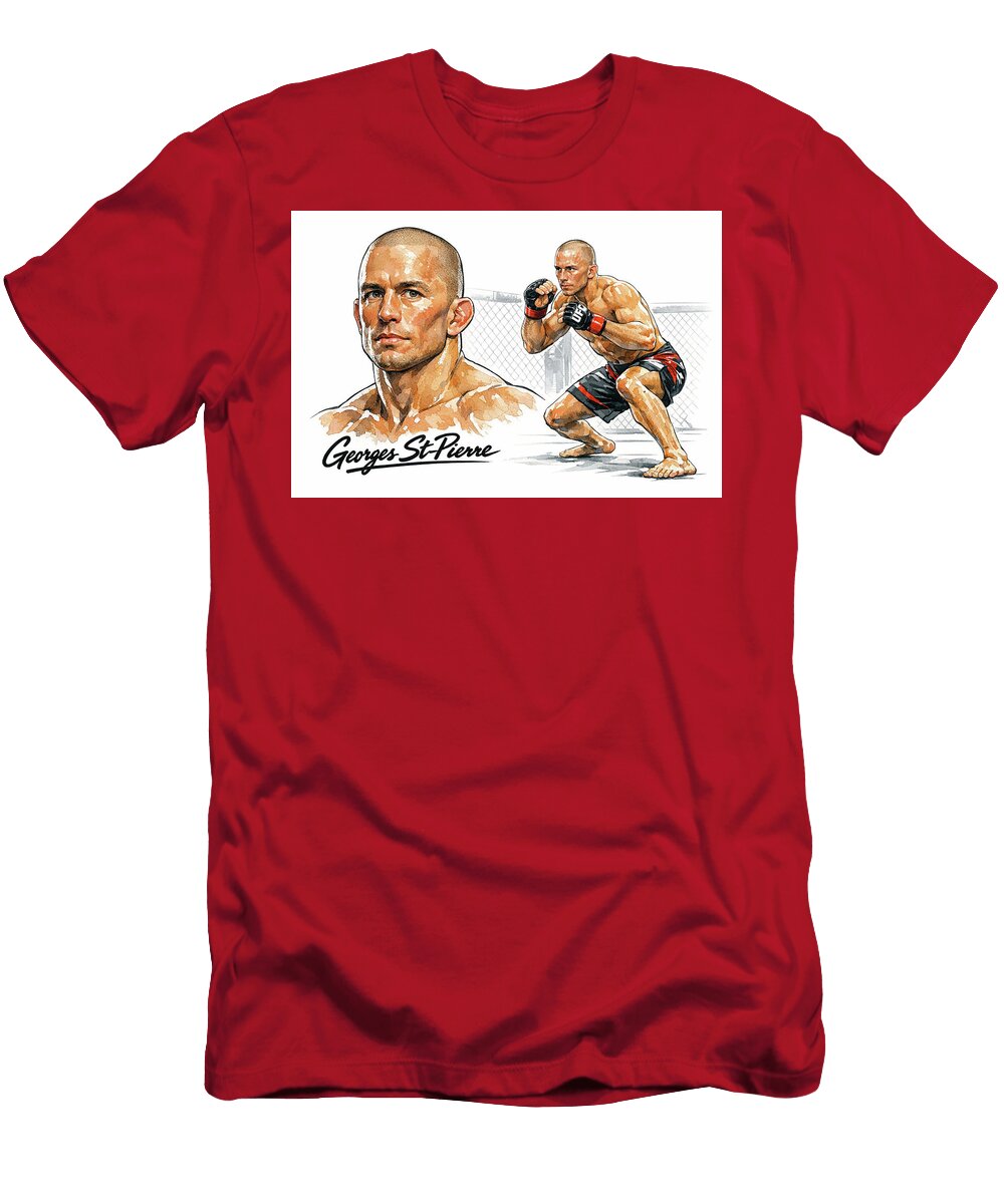 Georges St Pierre UFC Portrait 2 All Eras Sports T-Shirt