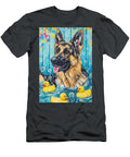 German Shepherd Dog Enjoying a Bubbly Bath Adrien Efren T-Shirt