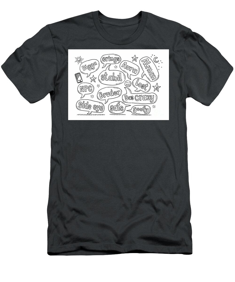 German Teenage Slang Text Bubbles Drawing Frank Ramspott T-Shirt