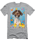 German Wirehaired Pointer Dog Enjoying a Bubbly Bath Adrien Efren T-Shirt