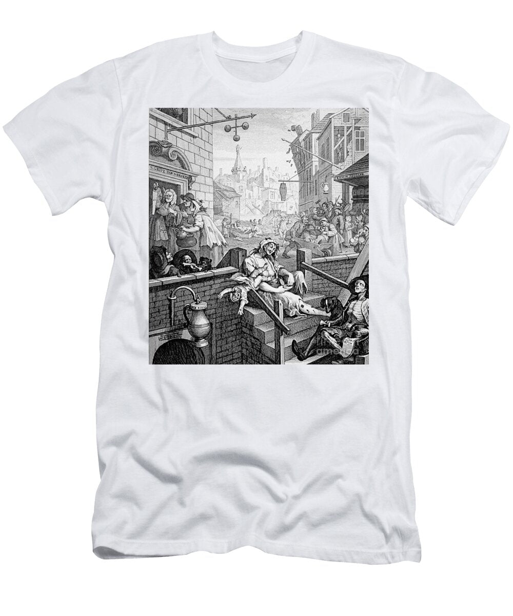 Gin Lane William Hogarth Science Source T-Shirt