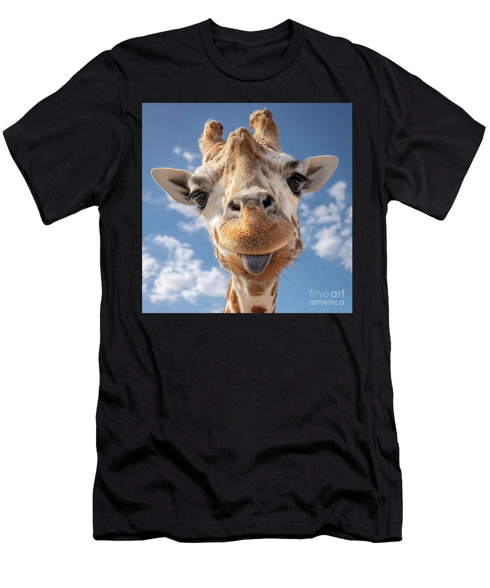 Giraffe Sticking Out Tongue 01 Elisabeth Lucas T-Shirt