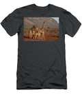 Giraffes Male with Female and Baby Zimanga Game Reserve Ann Steve Toon Natureplcom T-Shirt