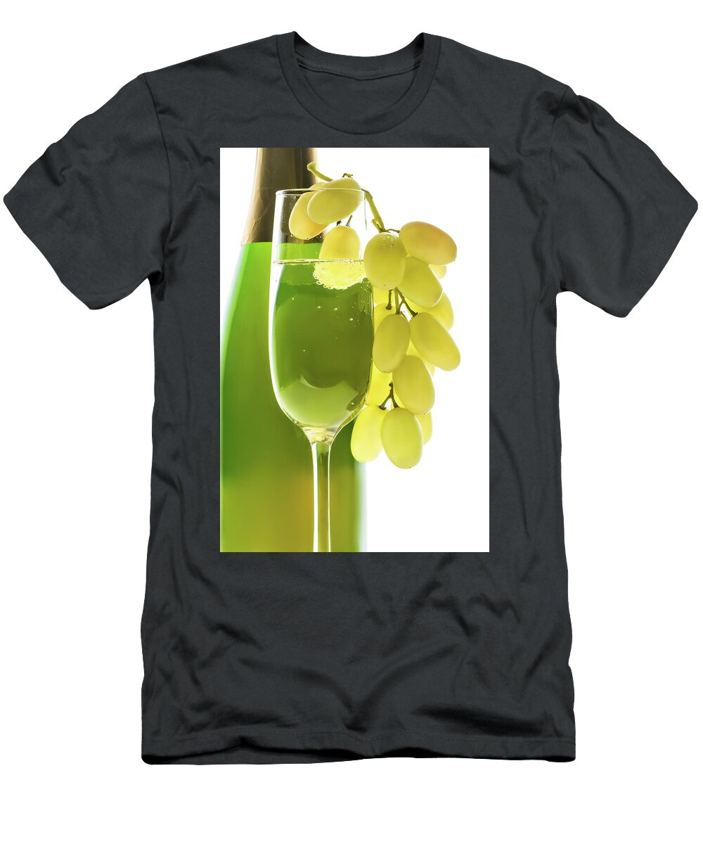 Glass of Champagne and Grapes Oleg Yermolov T-Shirt
