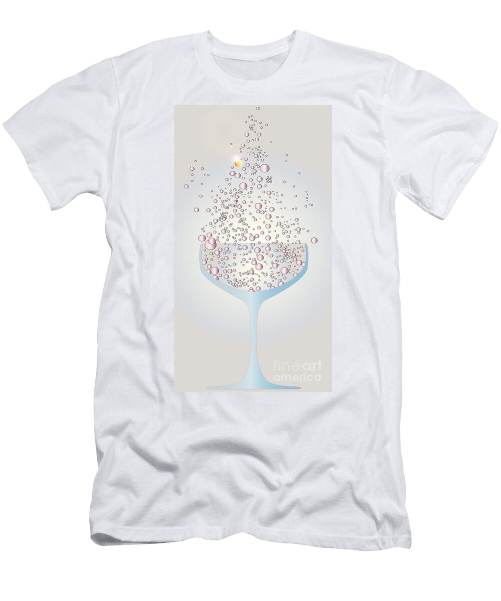 Glass of Pink Bubbles Bigalbaloo Stock T-Shirt
