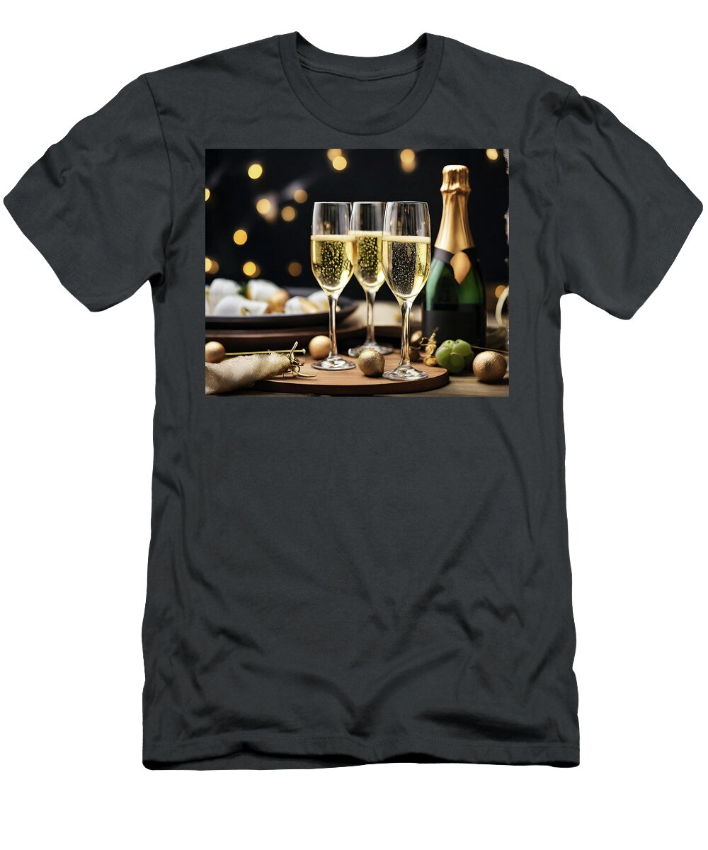 Glasses of Champagne on the Table George Mdivanian T-Shirt