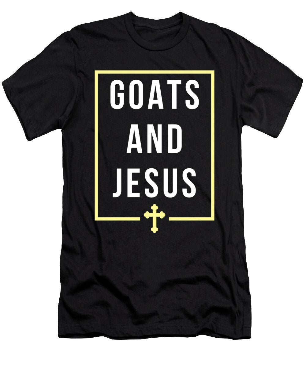 Goats and Jesus Christian Minimal Fun Animal Noirty Designs T-Shirt